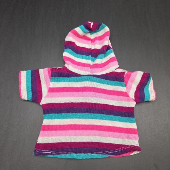 Build a Bear Striped Hoodie Pink Teal Purple Sweater Pullover Jumper - Picture 3 of 5
